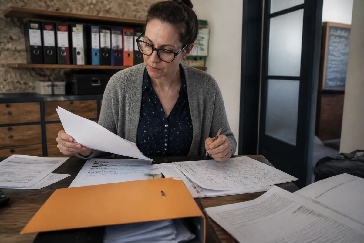 Diagnostic des problèmes de trésorerie d’entreprise avec factures, échéancier et documents comptables sur un bureau